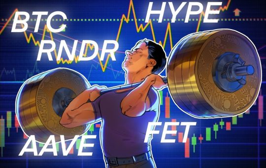 Bitcoin price cools going into Fed rate hike week, HYPE, AAVE, RNDR, FET still look bullish