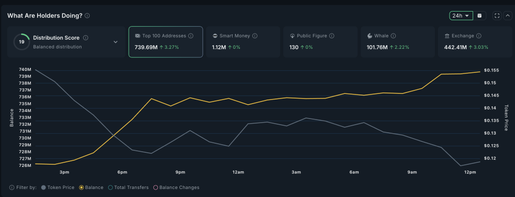 VINE price and holder momentum
