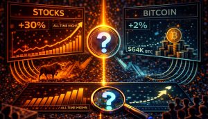 Stocks Are At All-Time Highs, Bitcoin Is Lagging: Is BTC Late To The Rally?
