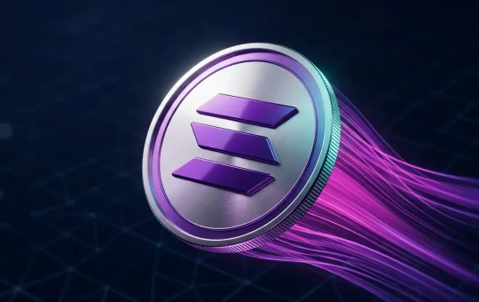Solana is surging back into focus after a huge Solana news drop. SOL price trades at $95.61, up 12% in the last 7 days, as a major protocol announcement out of Consensus Miami 2026 adds fundamental weight to an already-recovering chart. Solana coin with purple gradient speed lines representing Alpenglow upgrade and network acceleration