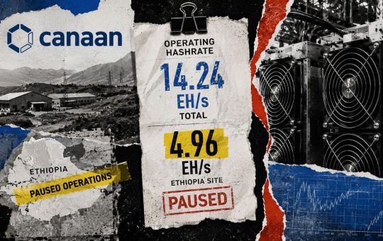 Canaan counted paused Ethiopia mining as nearly 35% of its July operating hashrate total