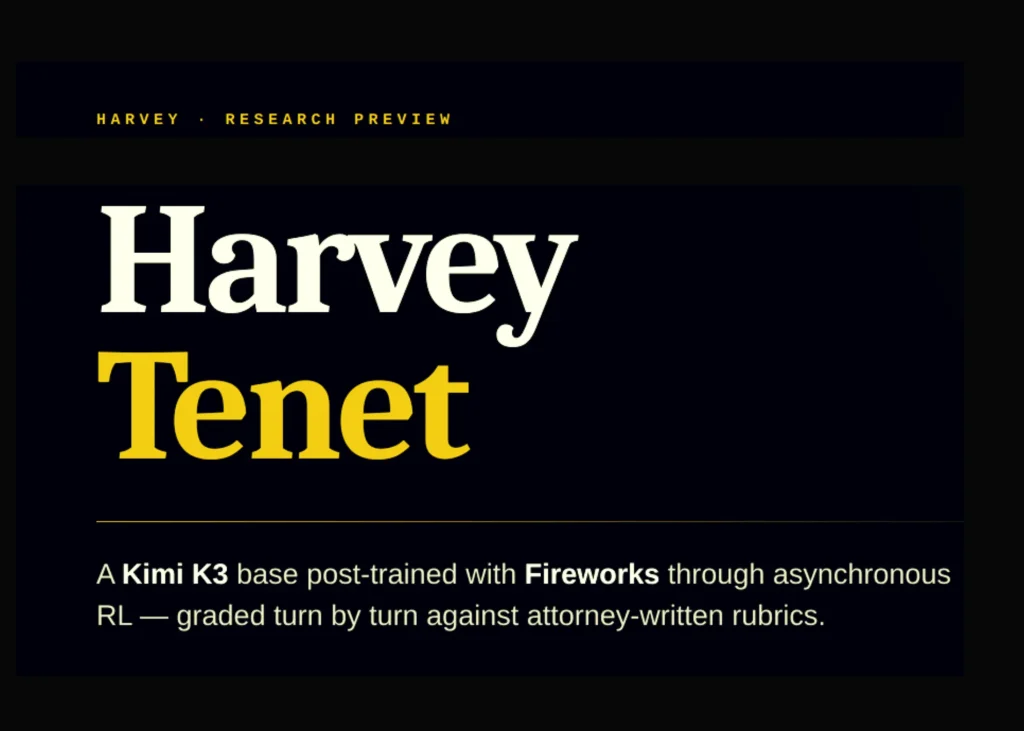 Harvey Introduces Harvey Tenet: A Kimi K3 Base Post-Trained with Fireworks for Long-Horizon Legal Agent Work