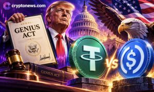 New GENIUS Act rules put Circle and Tether on different paths as USDC and USDT compete for US adoption and global stablecoin dominance.