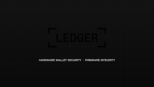 Ledger corporate brandmark and hardware wallet firmware security motif