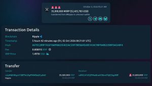 Ripple Moves 35M XRP and the Mystery Wallet Forwards 6.5M Within Hours